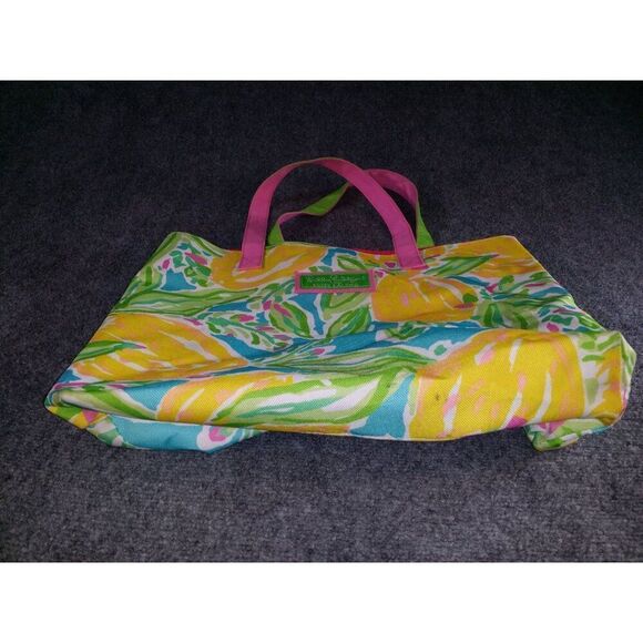 Lilly Pulitzer By Estee Lauder Floral Tote Bag Canvas Bag Multicolor Boho - Picture 3 of 7